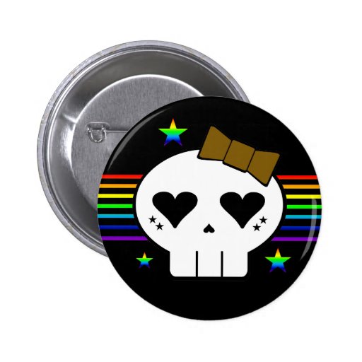 KAWAII SKULL RAINBOW STRIPES STARS PINS