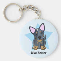 Kawaii Star Blue Heeler Keychain