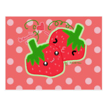 Kawaii Strawberry Post Card