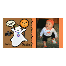 Kawaii Style Halloween Custom Photo Card