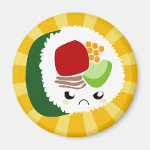 Kawaii Sushi with faces Magnet