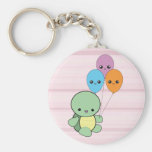 Kawaii Turtle with Balloons keychain