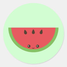 Kawaii Watermelon Round Sticker