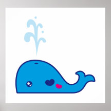 Kawaii whale poster