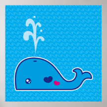 Kawaii whale print