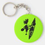 Kayak Canoe Joyful Silhouette Key Chains