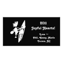 Kayak Canoe Joyful Silhouette Customised Photo Card