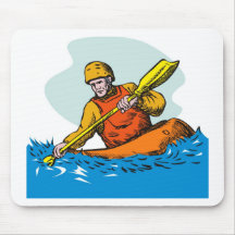 kayak paddler paddling canoe kayaking mouse pad