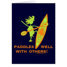 Kayak Shirt, Kayak Gift, Bumper Sticker and more! Greeting Card