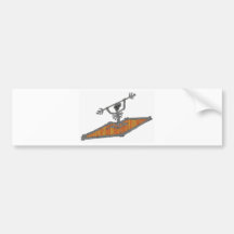 Kayak wavey trains bumper stickers