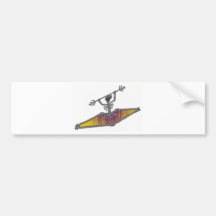 Kayak Yellow Smile Bumper Sticker