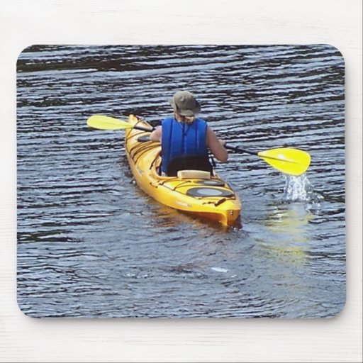 Kayaking down the river mouse pad