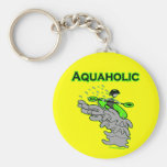 Kayaking Whitewater Silhouette Key Chain