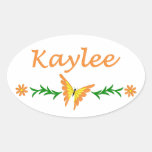 Kaylee (Orange Butterfly) Oval Sticker