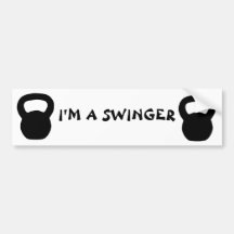 kb1, kb1, I'M A SWINGER Bumper Stickers