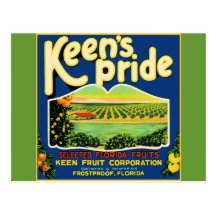 Keen's Pride  Frostproof Florida Label Post Card