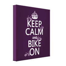 Keep Calm and Bike On (customisable colour) Canvas Print