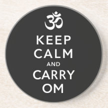 Keep Calm and Carry Om Motivational Drinks Coaster