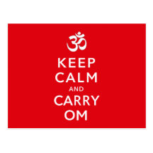Keep Calm and Carry Om Motivational Morale Postcards