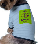 Keep Calm And Carry On Dog Tee