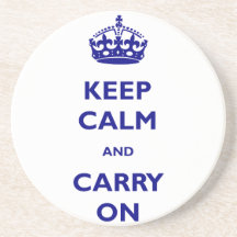 Keep Calm and Carry On Drink Coasters