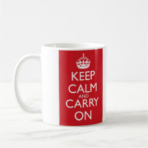 Keep Calm And Carry On: Fire Engine Red Mug