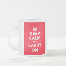 Keep Calm And Carry On Frosted Mug