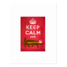 Keep Calm and Carry On Honey Badger Post Card