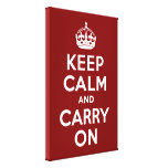 Keep Calm and Carry On Maroon Wrapped Canvas Gallery Wrap Canvas