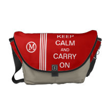 KEEP CALM AND CARRY ON Monogram Racing Stripe Messenger Bag