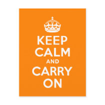 Keep Calm and Carry On Orange Postcards