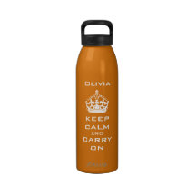KEEP CALM AND CARRY ON PERSONALIZED WATER BOTTLE