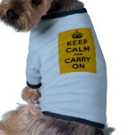 Keep Calm And Carry On Pet T-shirt