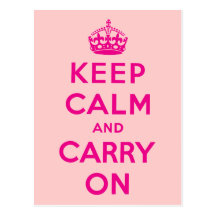 Keep Calm And Carry On Post Card