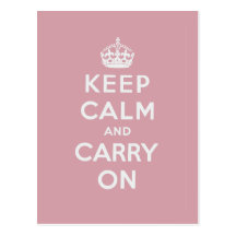 Keep Calm And Carry On Post Card