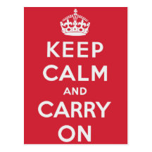 Keep Calm And Carry On Post Card