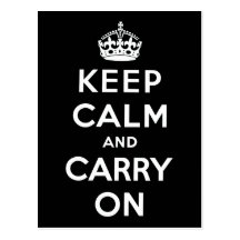 Keep Calm And Carry On Post Cards