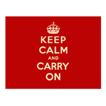 Keep Calm And Carry On Post Cards