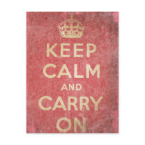 Keep Calm And Carry On Postcard