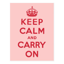 Keep Calm And Carry On Postcard