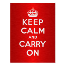 Keep Calm And Carry On Postcards