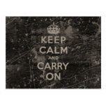 Keep Calm And Carry On Postcards