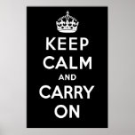 Keep Calm and Carry On Poster - Black