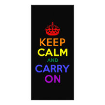 Keep Calm and Carry On Rainbow Full Colour Rack Card