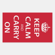 Keep Calm And Carry On Rectangular Stickers