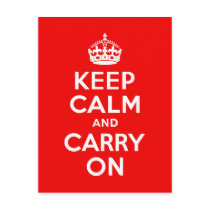 Keep Calm and Carry On Red Post Card
