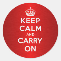 Keep Calm And Carry On Round Sticker