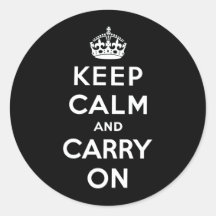 Keep Calm And Carry On Sticker