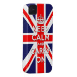 keep calm and carry on Union Jack flag iPhone 4 Case-Mate Case