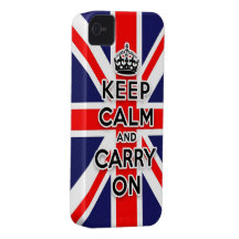 keep calm and carry on Union Jack flag iPhone 4 Cases
